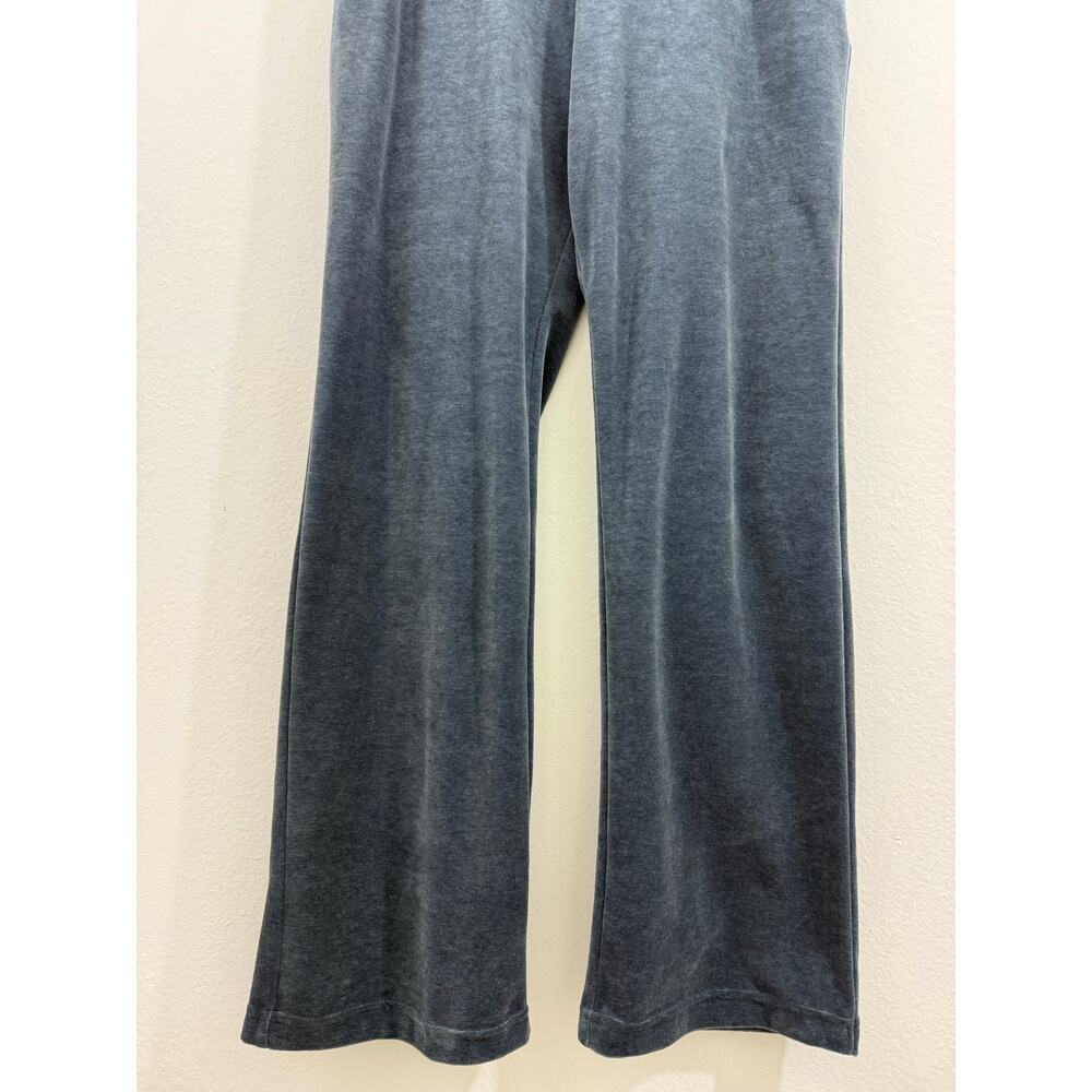 L.L.Bean Velvet Pull On Pants Storm Blue Elastic Waist Drawstring Straight Leg M - Picture 5 of 13